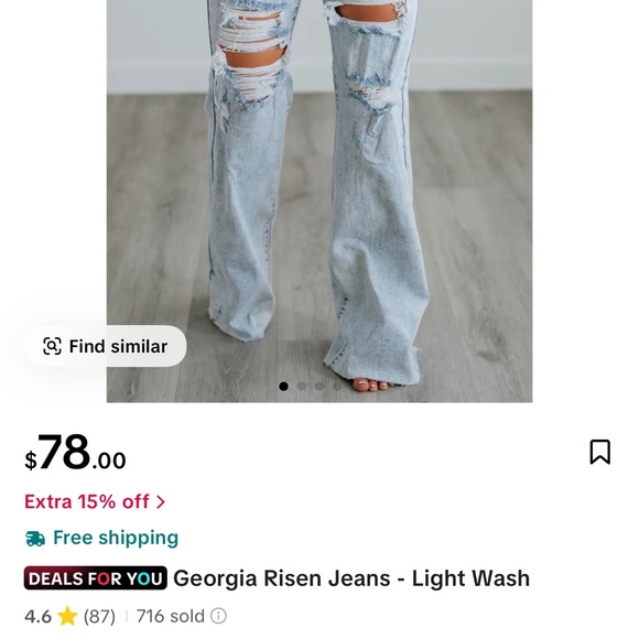 KanCan Gray Flare Wide Leg Jeans - Picture 1 of 1